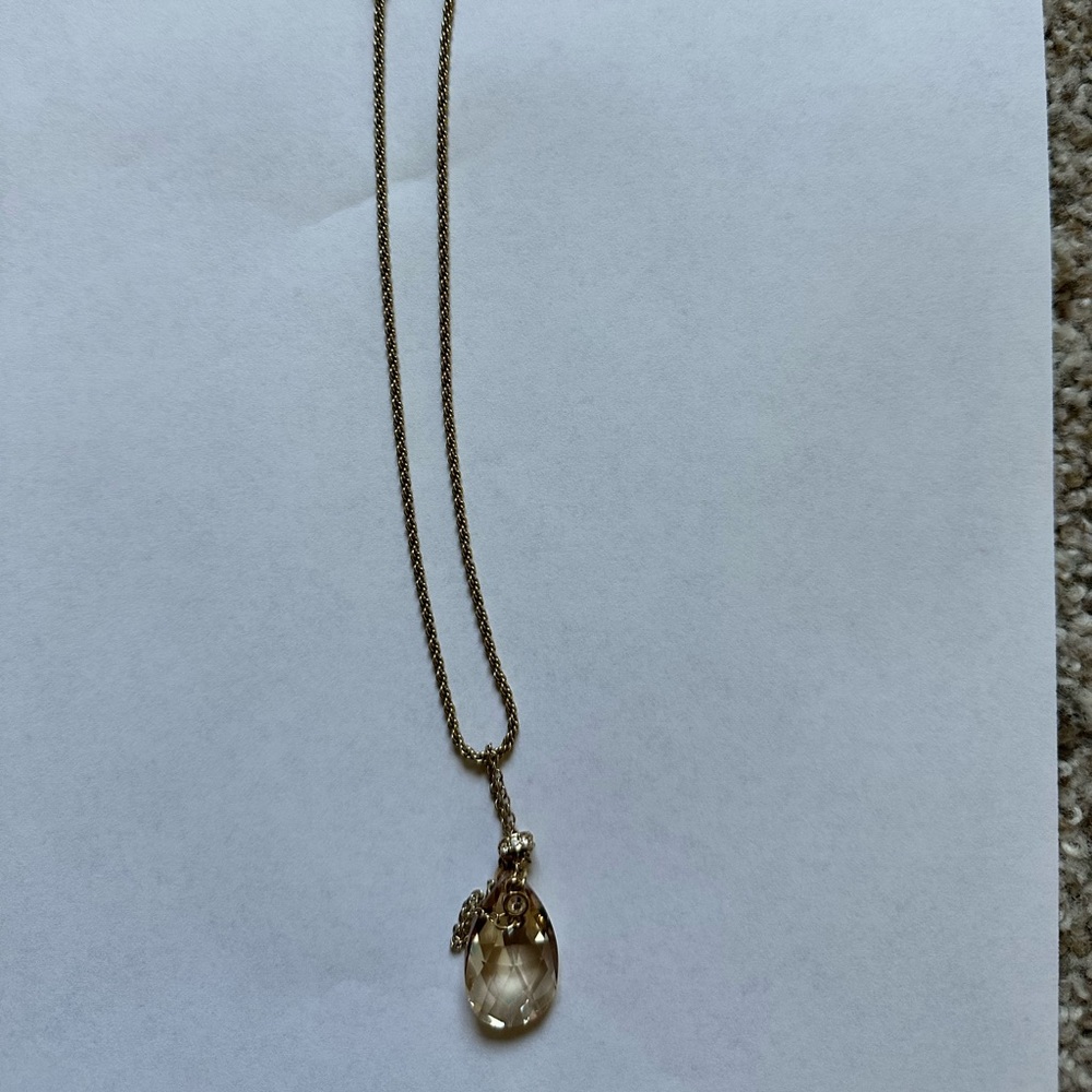 Swarovski Gold Crystal Pendant Necklace